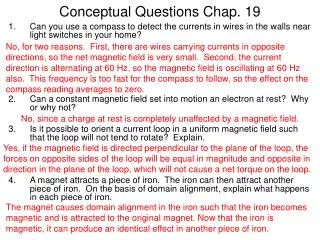 Conceptual Questions Chap. 19