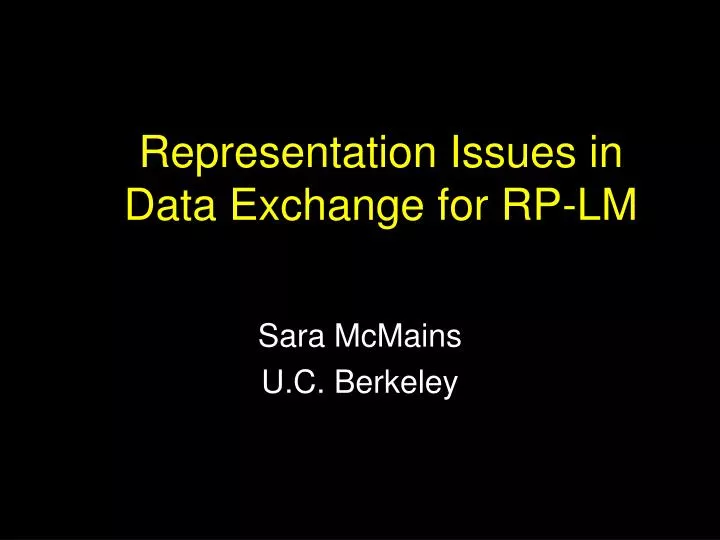 representation issues in data exchange for rp lm