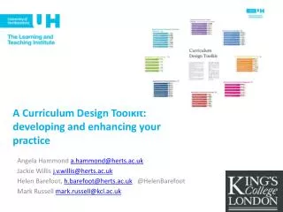 A Curriculum Design Toolkit: developing and enhancing your practice
