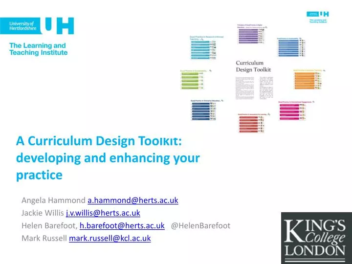 a curriculum design toolkit developing and enhancing your practice