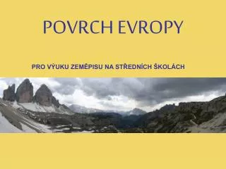 povrch evropy