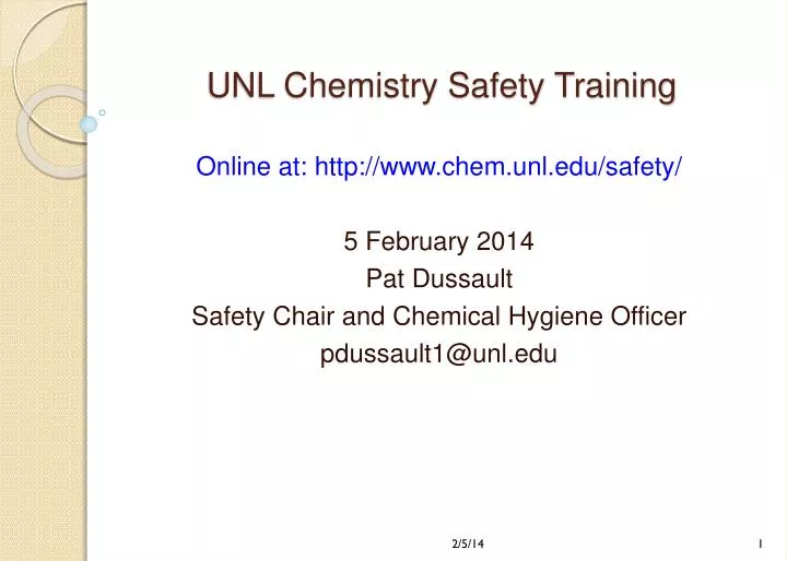 unl chemistry safety training
