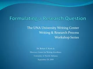 Formulating a Research Question