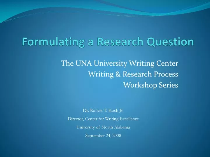 formulating a research question