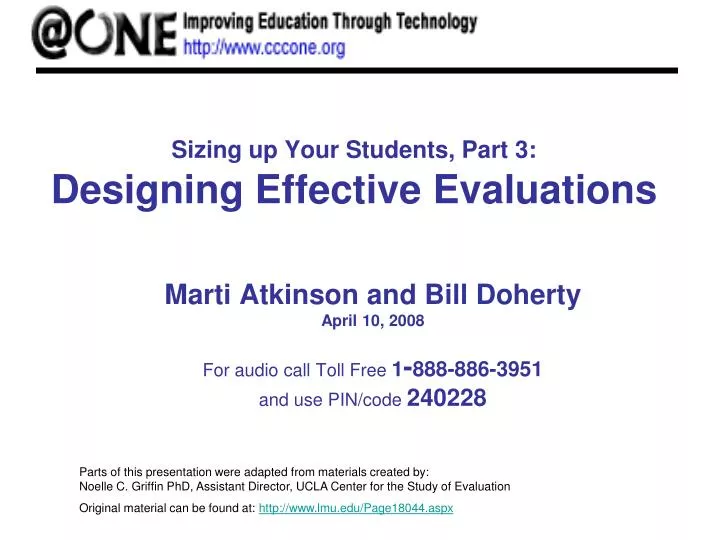 sizing up your students part 3 designing effective evaluations