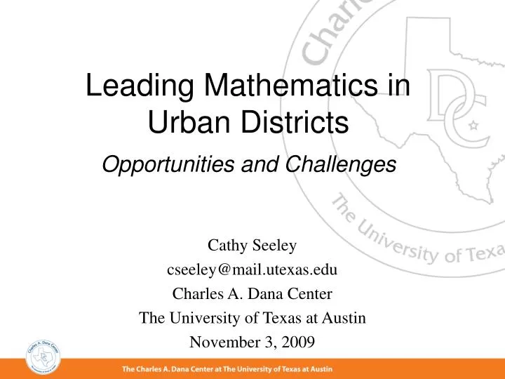 leading mathematics in urban districts