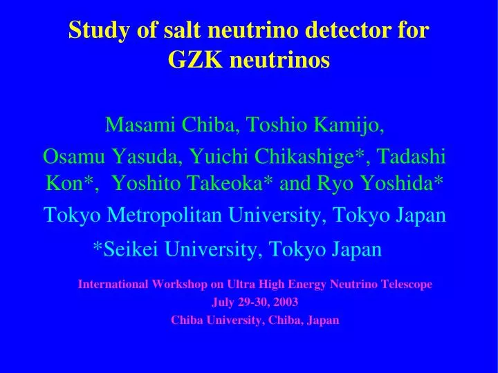 study of salt neutrino detector for gzk neutrinos