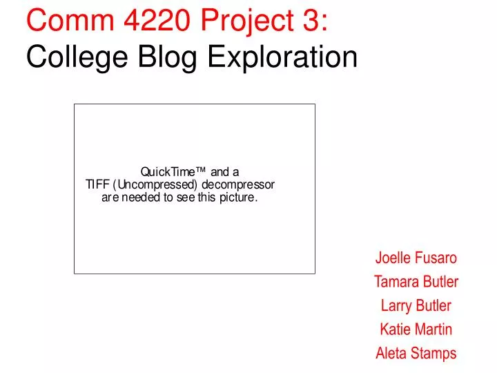 comm 4220 project 3 college blog exploration