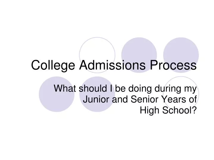 college admissions process