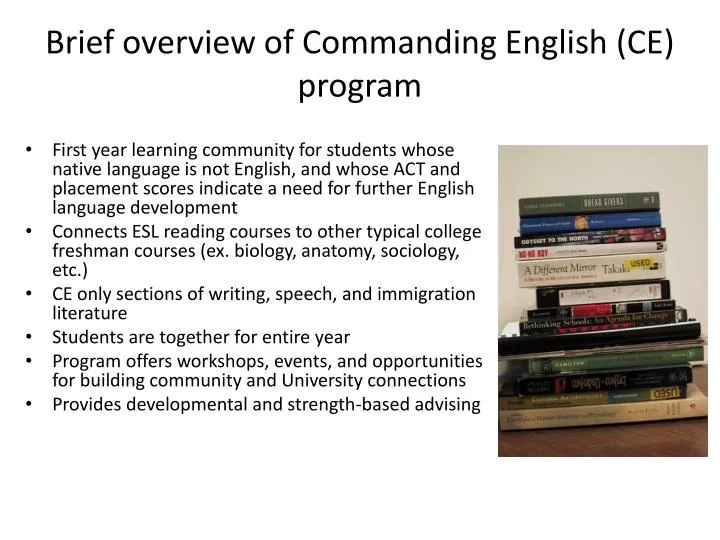brief overview of commanding english ce program