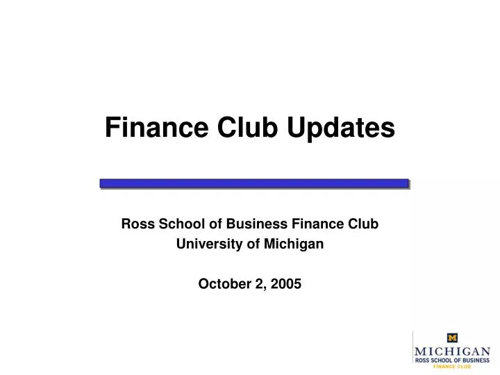 finance club updates