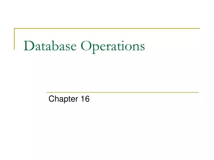 database operations