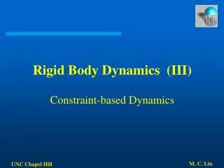 Rigid Body Dynamics (III) Constraint-based Dynamics