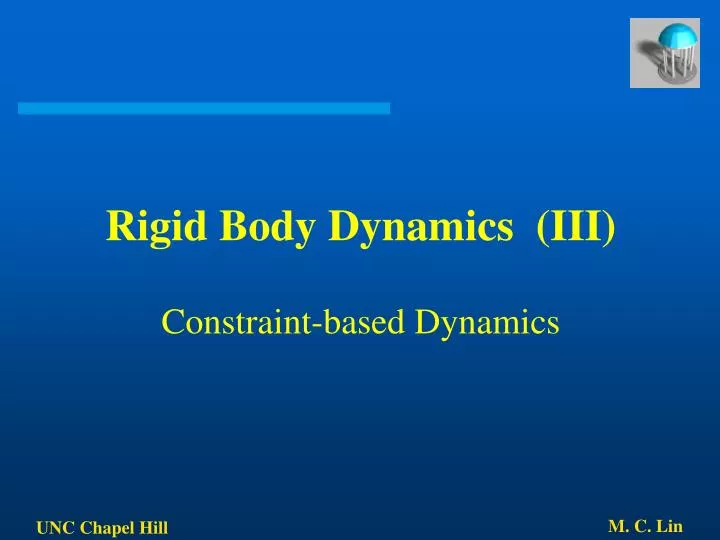 rigid body dynamics iii constraint based dynamics