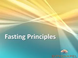 Fasting Principles