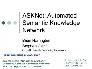 ASKNet: Automated Semantic Knowledge Network