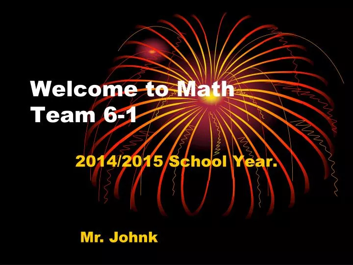 welcome to math team 6 1
