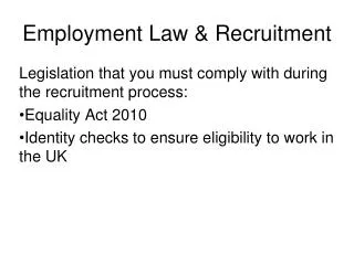 Employment Law &amp; Recruitment