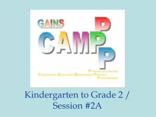 Kindergarten to Grade 2 / Session #2A