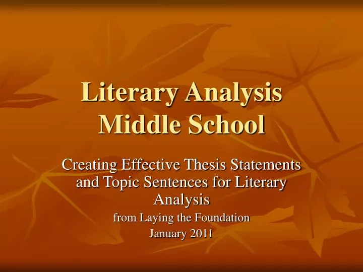 literary analysis middle school