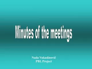 Nada Vukadinovi? PBL Project