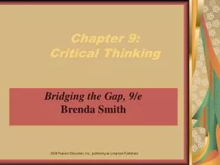 Chapter 9: Critical Thinking