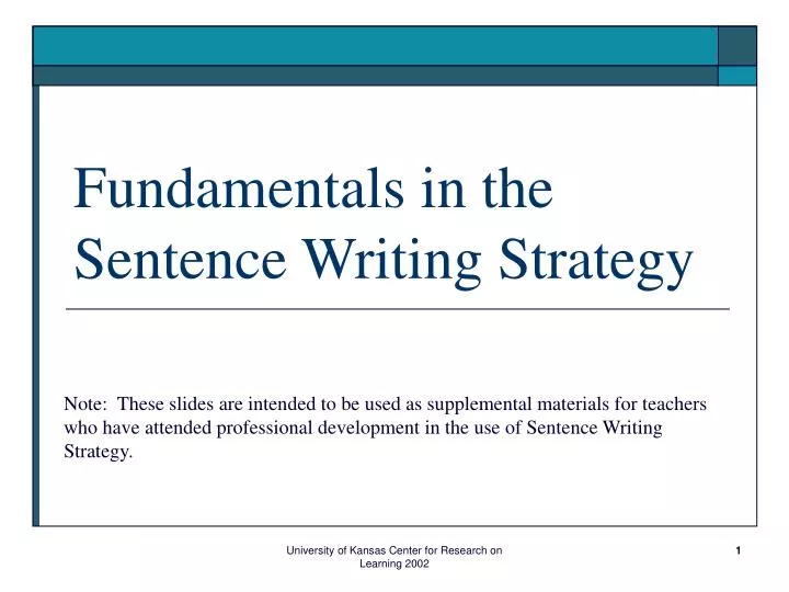 fundamentals in the sentence writing strategy