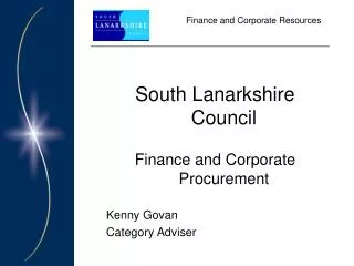 Finance and Corporate Resources