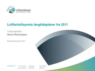 luftfartstilsynets langtidsplaner fra 2011