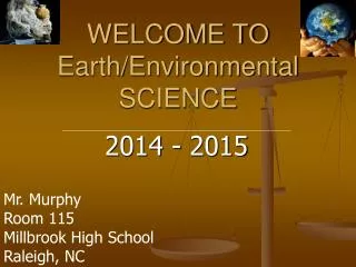 WELCOME TO Earth/Environmental SCIENCE