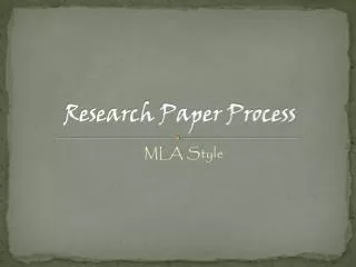 Research Paper Process