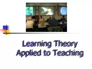 Learning Theory Applied to Teaching
