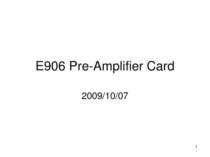 e906 pre amplifier card