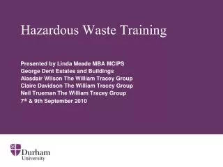 Hazardous Waste Training