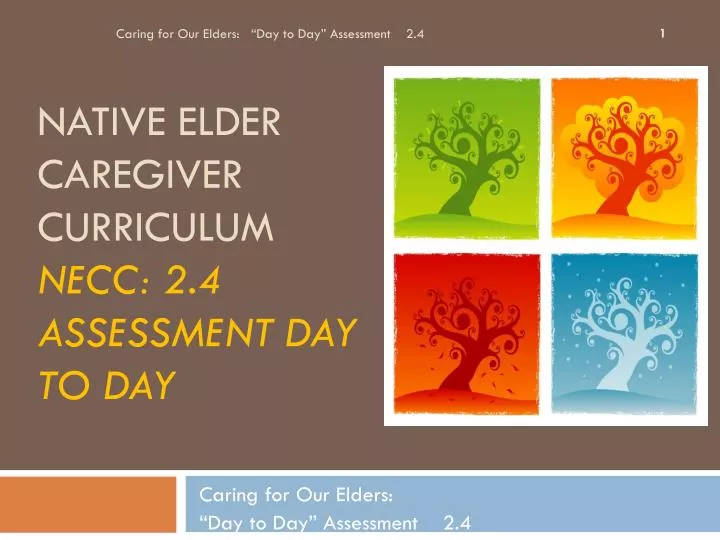 native elder caregiver curriculum necc 2 4 assessment day to day