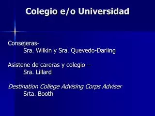 colegio e o universidad
