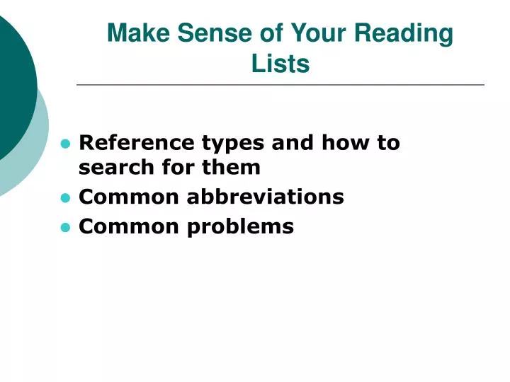 make sense of your reading lists