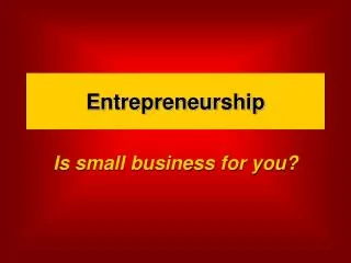 Entrepreneurship