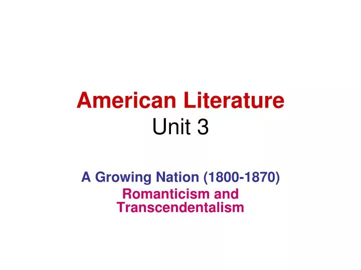 american literature unit 3