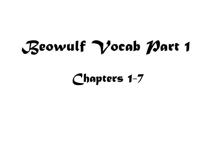 beowulf vocab part 1