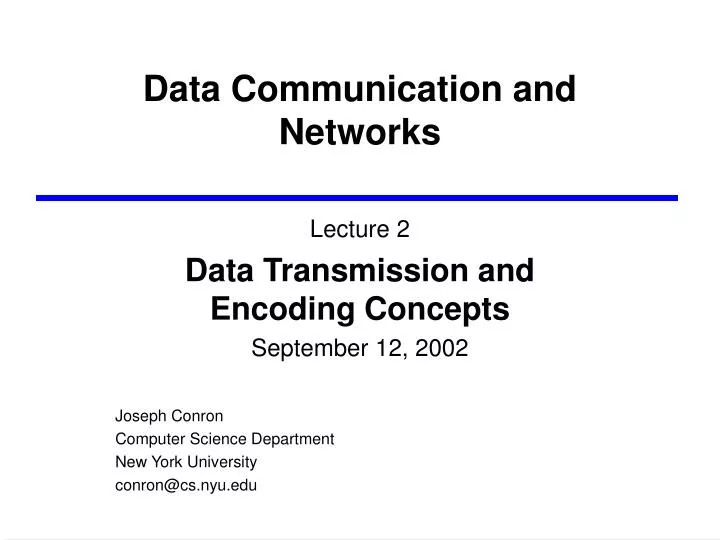 data communication and networks