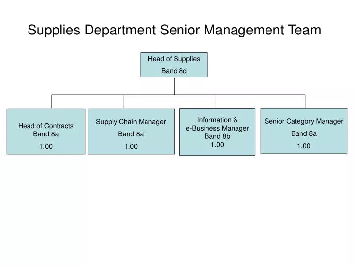 supplies department senior management team
