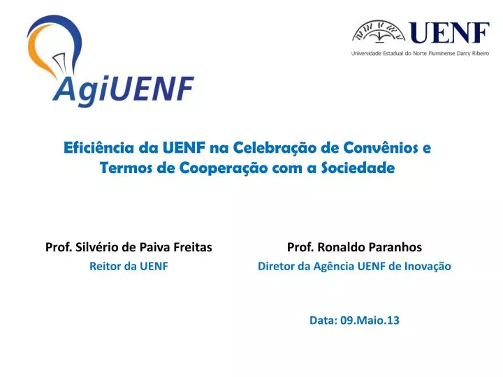 efici ncia da uenf na celebra o de conv nios e termos de coopera o com a sociedade