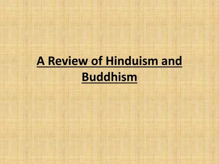 a review of hinduism and buddhism