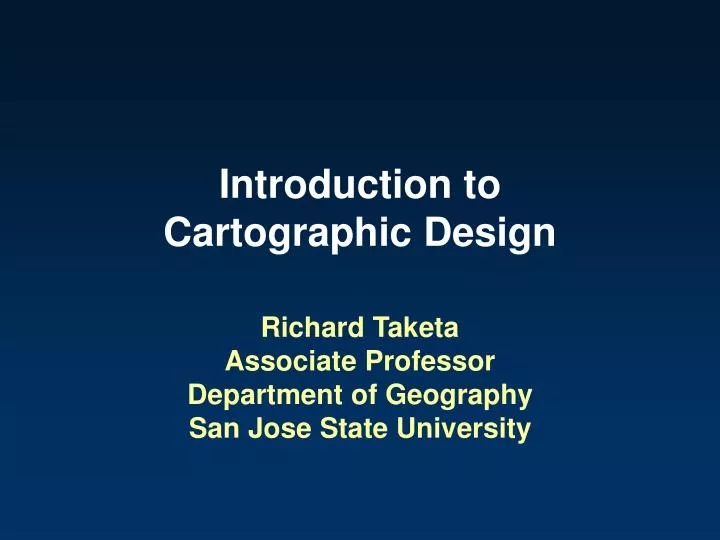 introduction to cartographic design