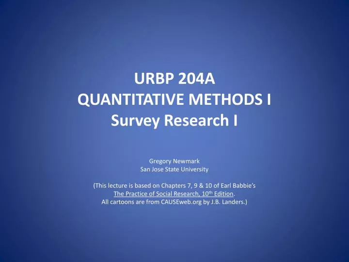 urbp 204a quantitative methods i survey research i