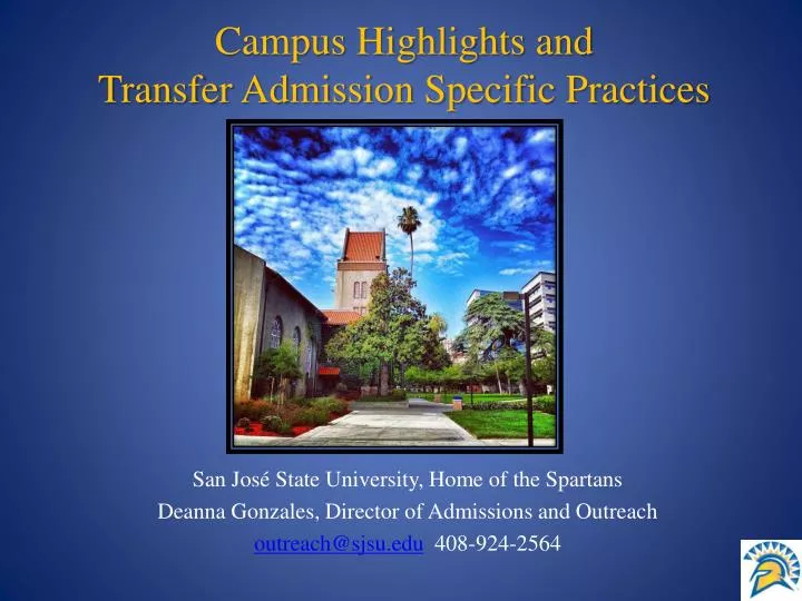 campus highlights and transfer admission specific practices