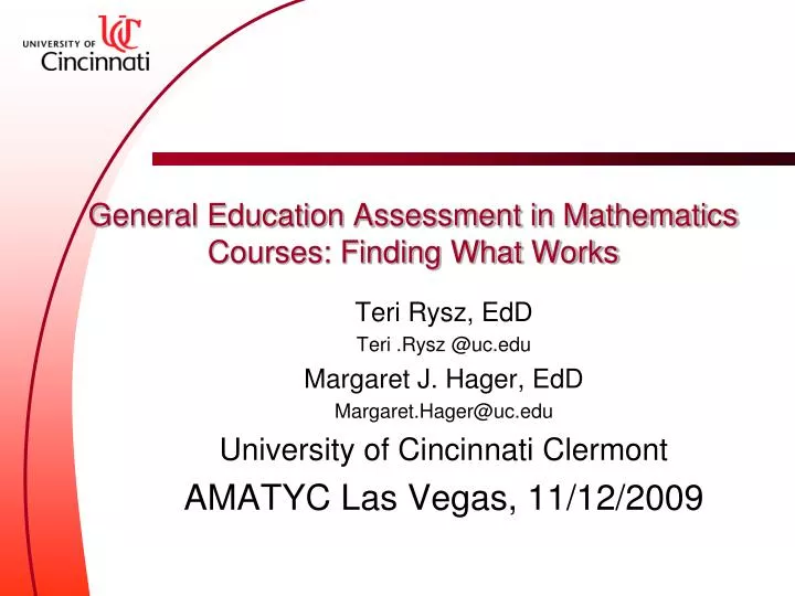 general education assessment in mathematics courses finding what works
