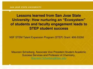 NSF STEM Talent Expansion Program (STEP) Grant #06-53260