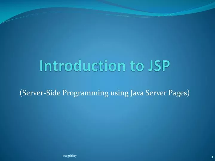 introduction to jsp